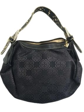 Kathy Van Zeeland Womens Handbag Purse Bling Black Silver Jeweled Rhinestone